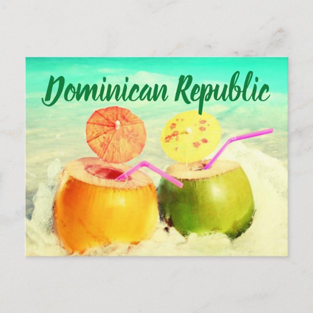 Carte Postale noix de coco de République Dominicaine (Devant)