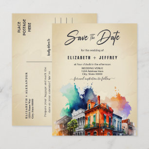 Carte Postale Nola Aquarelle Nouvelle Orléans Mariage Enregistre