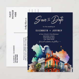 Carte Postale Nola Aquarelle Nouvelle Orléans Mariage Enregistre