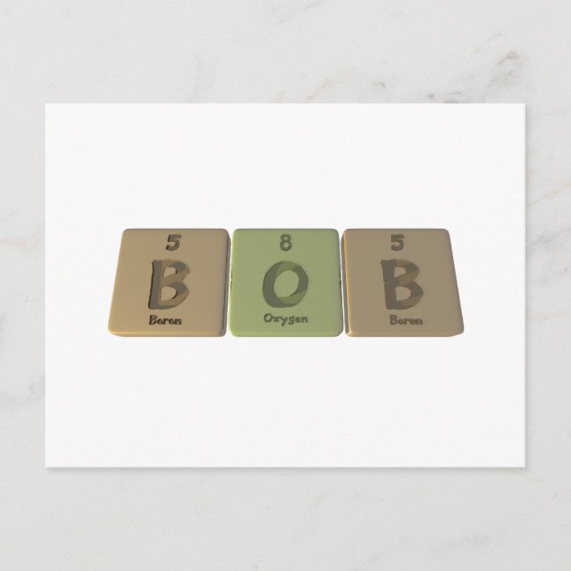 Carte Postale Nom-Bob-B-o-b-boRe-oxygène-Bore (Devant)