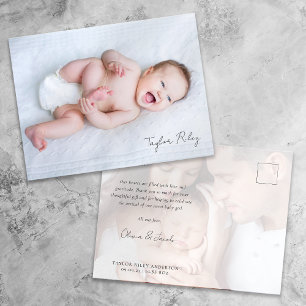 Carte Postale Nom de calligraphie de photo Naissance Statistique