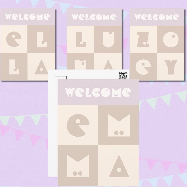 Carte Postale Nom de la petite fille à quatre lettres (Créateur téléchargé)