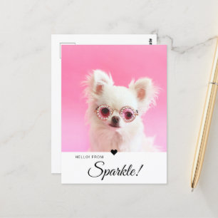 Carte Postale Nom de script photo moderne tendance QR Code