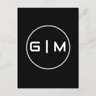 Carte Postale Nom d'initiales personnalisables