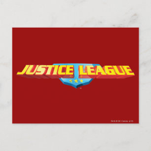 Carte Postale Nom fin de la ligue de justice et logo du bouclier