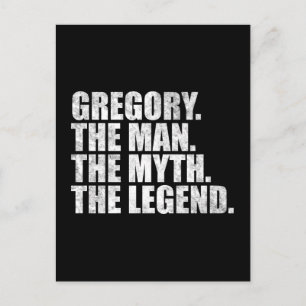 Carte Postale Nom Gregory, Gregory l'homme le mythe la légende