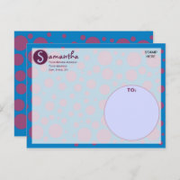 Nom Initial Bleu Violet Points de Lune Cercles 