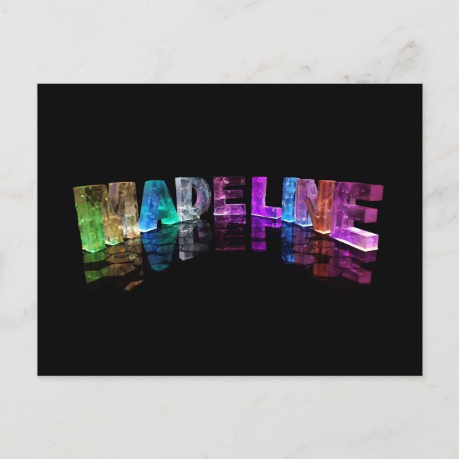 Carte Postale Nom Madeline en lumières 3D (photo) (Devant)