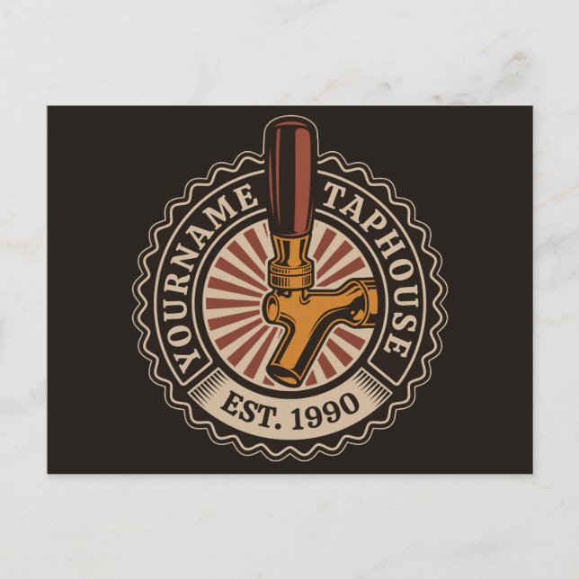 Carte Postale NOM Personnalisé Artisanat Bière Taphouse Brasseri (Devant)