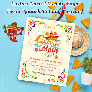 Carte Postale Nom personnalisé Cinco de Mayo Fiesta Espagne