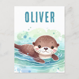 Carte Postale Nom personnalisé de l'illustration de la loupe