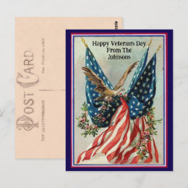 Carte Postale Nom personnalisé Vintage Vétérinaire Jour drapeau 