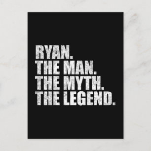 Carte Postale Nom Ryan, Ryan l'homme le mythe la légende