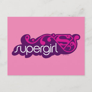 Carte Postale Nom Super Supergirl et Bouclier S