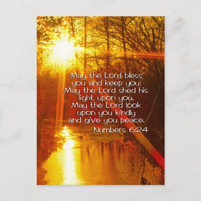 CARTE POSTALE NOMBRES 6:24 VERSET BIBLIQUE - QUE LE SEIGNEUR VOU (Devant)