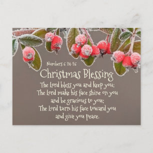 Carte Postale Nombres de bénédiction de Noël 6:24 Le Seigneur vo