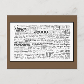 Carte Postale Noms de Dieu Brown blanc