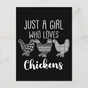 Carte Postale Non 2/2, Juste Une Fille Qui Aime Les Poulets, Drô