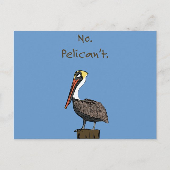 Carte Postale Non, Pelican. (Devant)