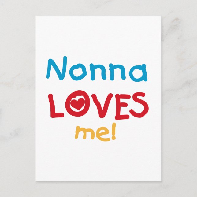 Carte Postale Nonna aime mes t-shirts et cadeaux (Devant)
