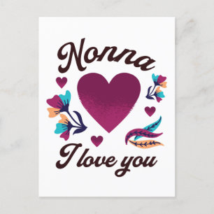 Carte Postale Nonna Je t'aime, grand-mère Je t'aime