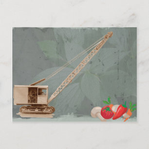 Carte Postale Nord-Ouest Grue Opérateur Déménager Jardin Légumes