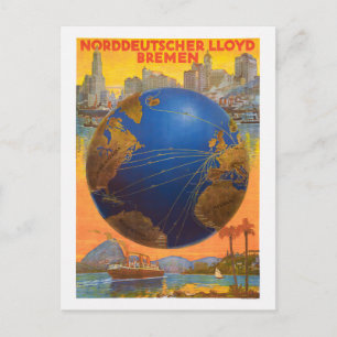 Carte Postale Norddeutscher Lloyd Bremen Allemagne 1920 Po Vinta