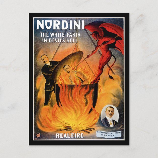 Carte Postale Nordini ~ Le Fakir blanc dans l'enfer du diable (Devant)