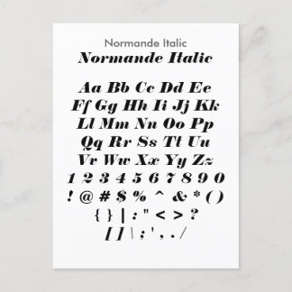 Carte Postale Normande Italic - Feuille d'échantillonnage de pol