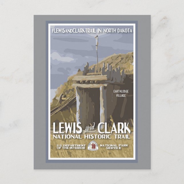 Carte Postale North Dakota, Lewis et Clark Trail, (Devant)