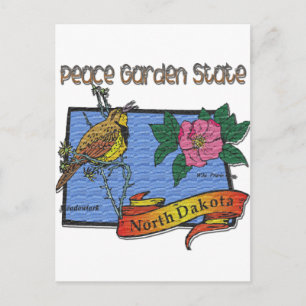 Carte Postale North Dakota Peace Garden State Lark Rose