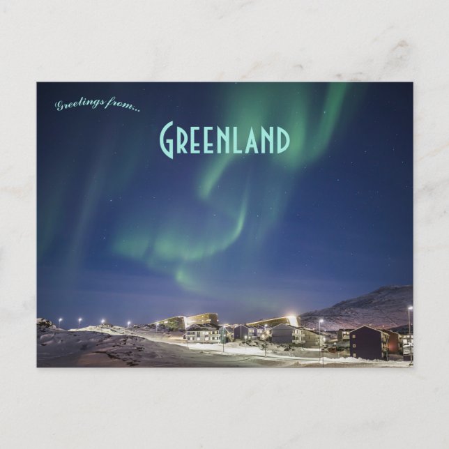 Carte Postale Northern Lights Above Nuuk Greenland (Devant)