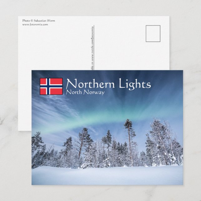 Carte Postale Northern Lights North Norvège (Devant / Derrière)