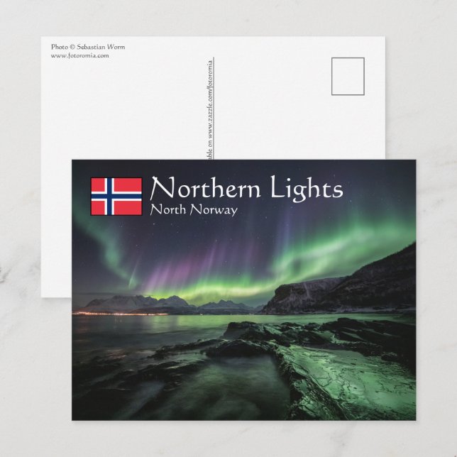 Carte Postale Northern Lights North Norvège (Devant / Derrière)