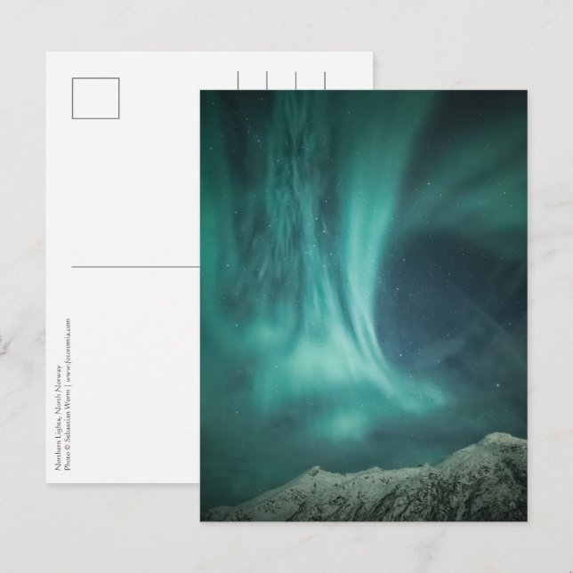 Carte Postale Northern Lights Norvège (Devant / Derrière)