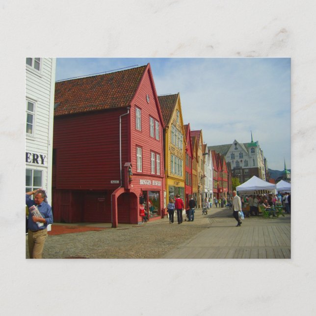 Carte Postale Norvège, Bergen, maisons peintes (Devant)