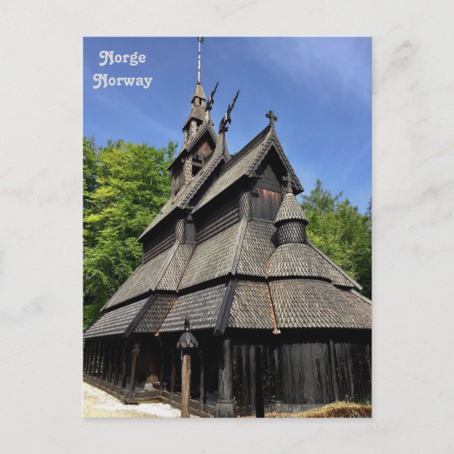 Carte Postale Norvège, église en bois debout de Fantoft, Fana, B (Devant)