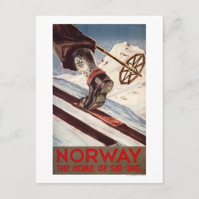 Carte Postale Norvège - La maison du ski (Devant)