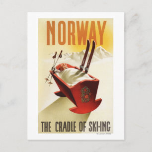 Carte Postale Norvège - Le berceau du ski