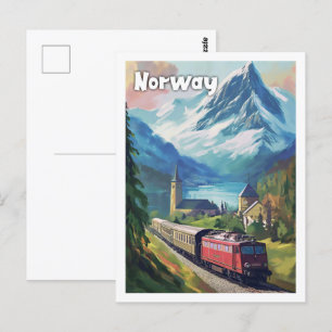 Carte Postale Norvège Lieu de voyage Vintage célèbre