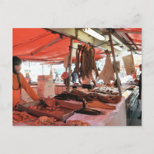 Carte Postale Norvège, marché aux poissons de Bergen