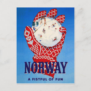 Carte Postale Norvège, une poignée de plaisir