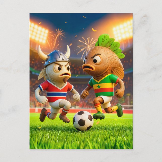 Carte Postale Norwegian cod versus Senegal thieboudienne fish so (Devant)