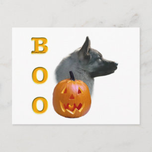 Carte Postale Norwegian Elkhound Halloween Boo