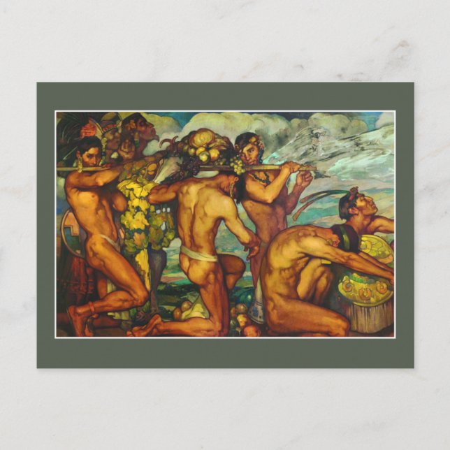Carte Postale Nos dieux par Saturnino Herran Art mexicain (Devant)
