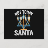 Not Today Santa Jewish Hanukkah Holiday Menorah