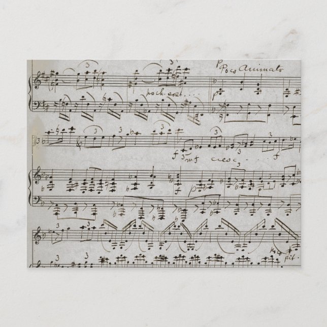 Carte Postale Notation musicale Feuille de musique vintage  (Devant)