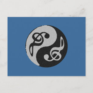Carte Postale note de clavardage de la musique yin yang