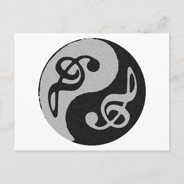 Carte Postale note de clavardage de la musique yin yang (Devant)