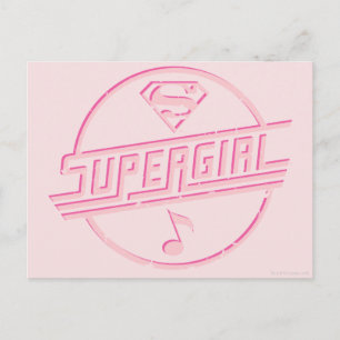 Carte Postale Note de musique rose Supergirl